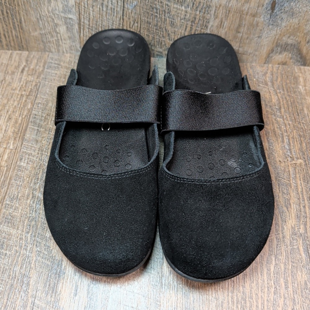 Vionic Laurel Shoes Women's Size 8 M Black Suede Slip-On Comfort Mules - Picture 4 of 13
